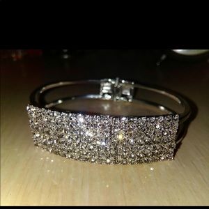 Crystal Rhinestone Charm Style Bangle Bracelet
